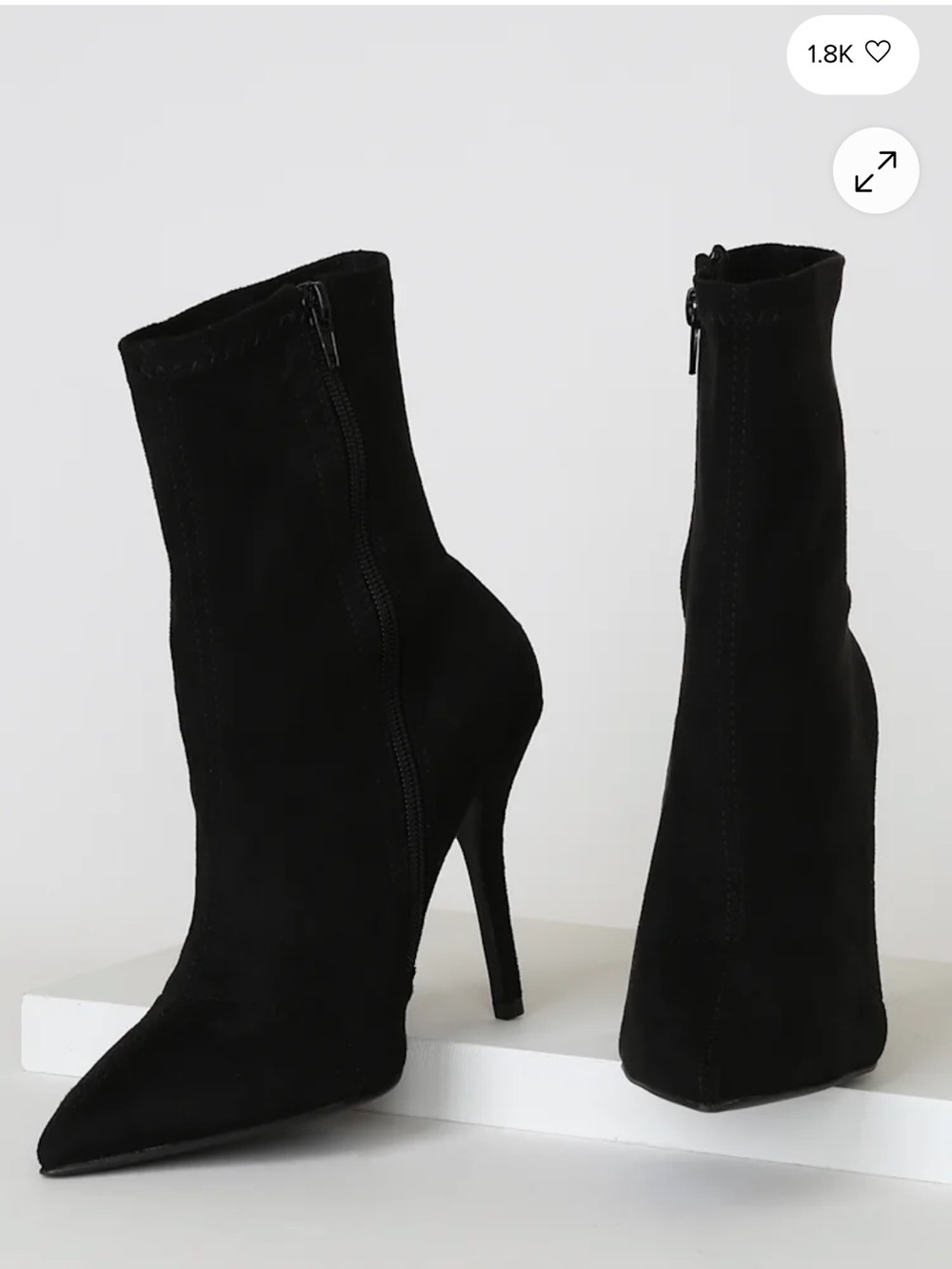 Lulu's Black Pointed Toe Stiletto Ankle Boots